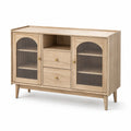 Sideboard aus Eichenholz und geriffeltem Glas 150cm