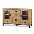 Sideboard aus Eichenholz mit Sicherheitsglastüren 145 cm