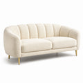3-Sitzer Sofa Bouclé Stoff Metallbeine Creme 210cm