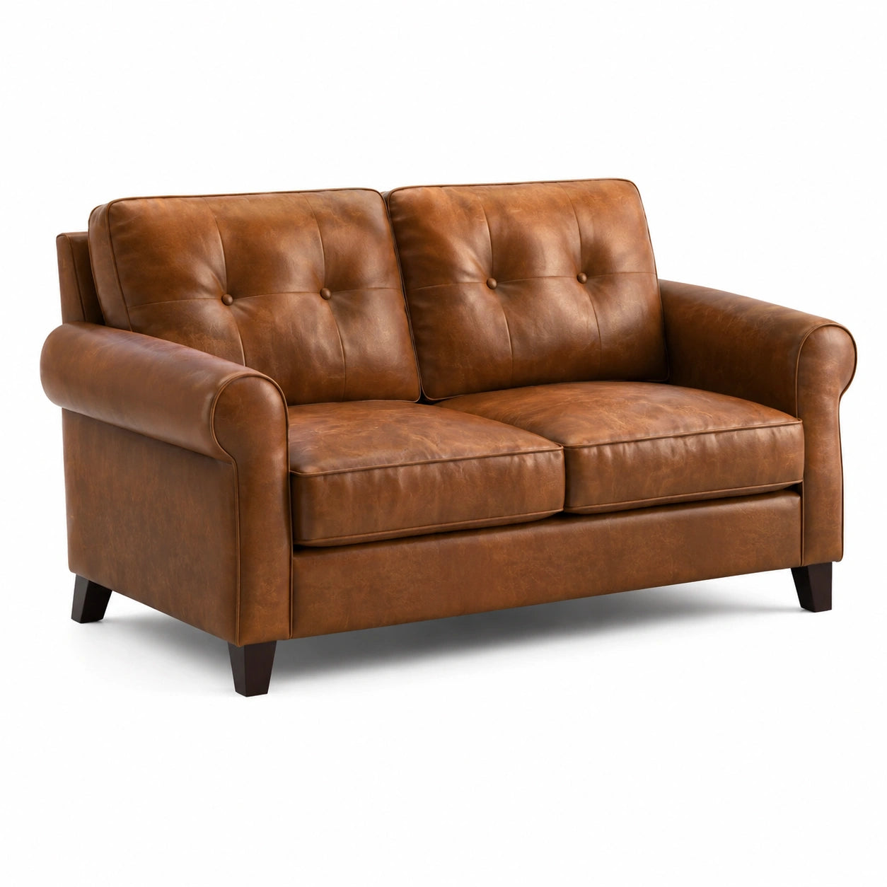 2-Sitzer Ledersofa Braun Echtleder