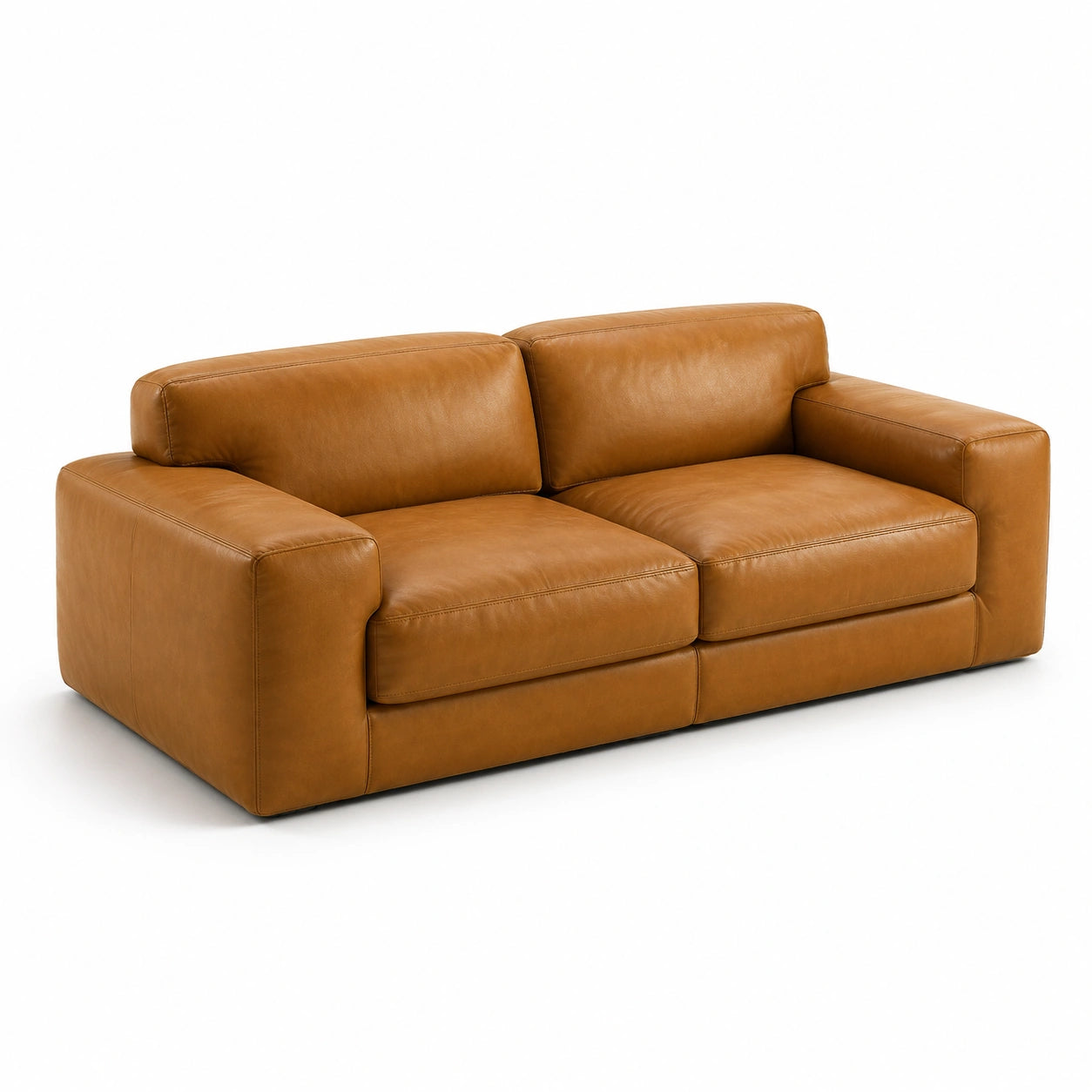 Rindsleder Sofa Braun 3-Sitzer 220 cm