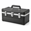 Werkzeugkoffer Aluminium und Kunststoff Schwarz 40x22x18 cm