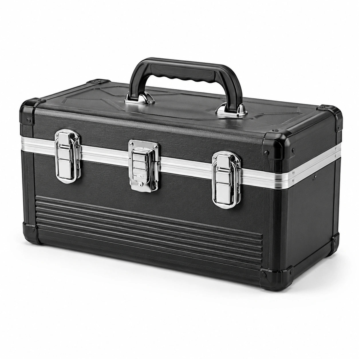Werkzeugkoffer Aluminium und Kunststoff Schwarz 40x22x18 cm