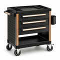 Metall Werkzeugwagen mit 3 Schubladen Schwarz/Gold