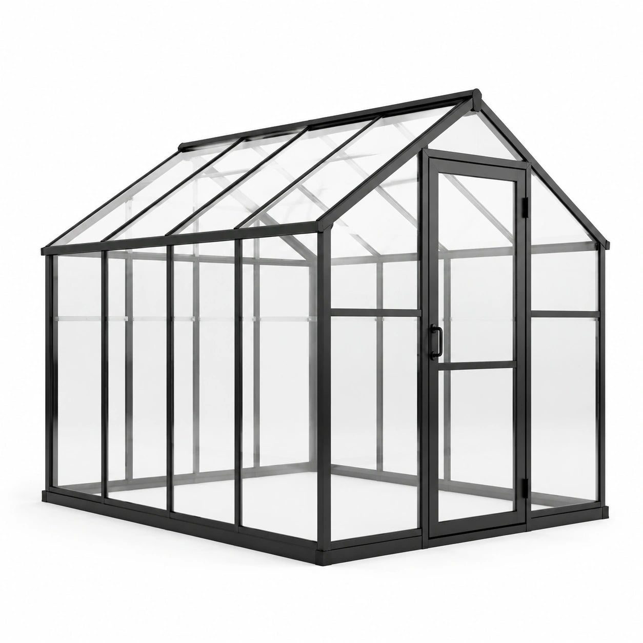 Gewächshaus Aluminium mit Einscheibensicherheitsglas 200x300x220cm Schwarz