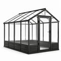 Schwarzes Gewächshaus aus Aluminium mit Polycarbonatpaneelen