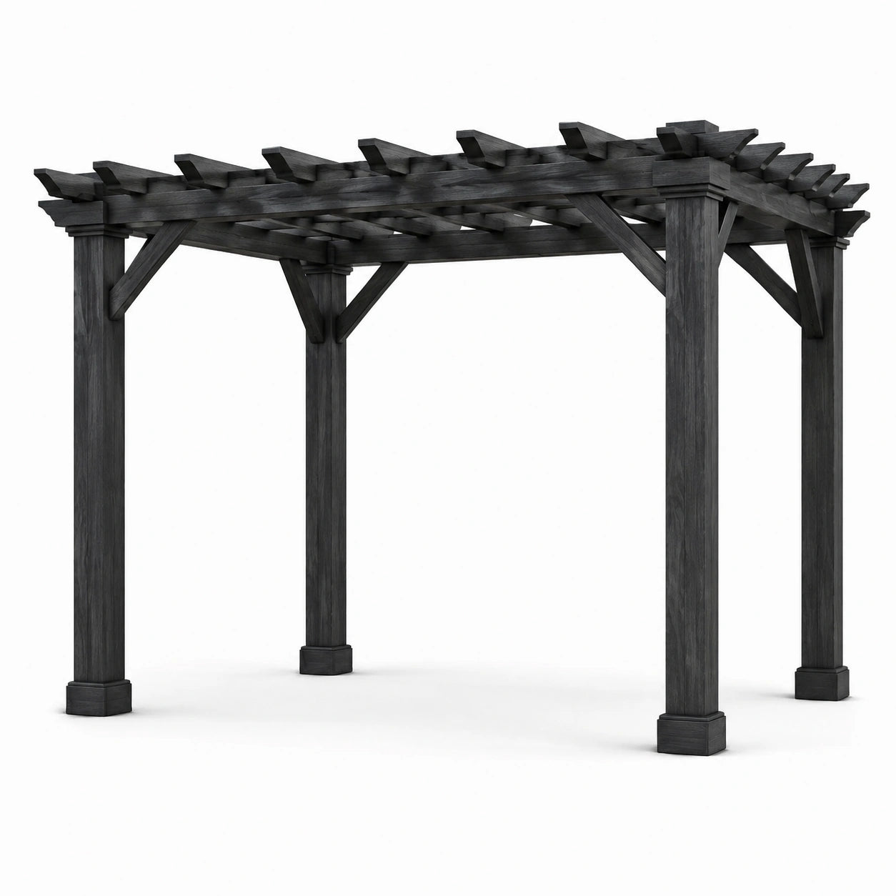 Holz Pergola 300 cm x 300 cm x 250 cm Dunkelgrau