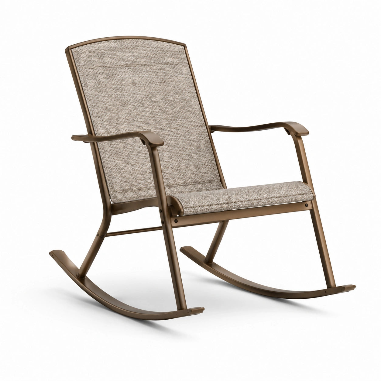Metallrahmen Schaukelstuhl Textilene Beige/Bronze 60x72x100cm